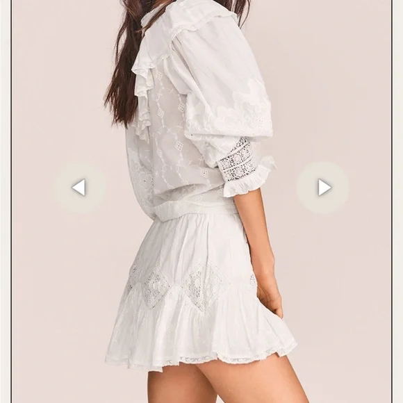 LOVESHACKFANCY adia skirt in true white sz XS - Picture 2 of 7